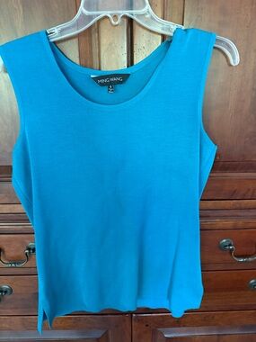 Ming Wang Sleeveless Knit Tank - Bright Teal